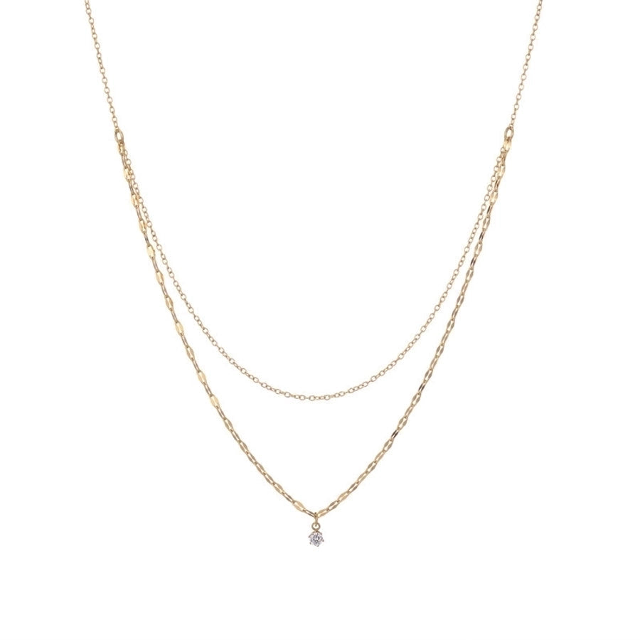 Jewelry IG Style Simple Style Geometric Titanium Steel Zircon Inlay Bracelets Necklace