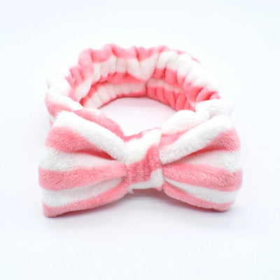 fashion stripe polka dots flannel bowknot hair band 1 piece