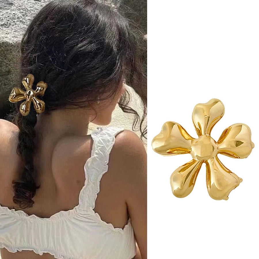 Women's Simple Style Classic Style Flower Alloy Plating Hair Claws