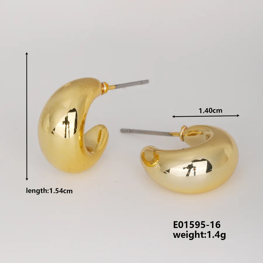 1 Pair Basic Classic Style Geometric Star Heart Shape Irregular CCB K Gold Plated Stud Earrings