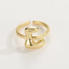 Copper 18K Gold Plated Plating Letter Copper Rings