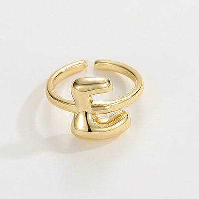 Copper 18K Gold Plated Plating Letter Copper Rings