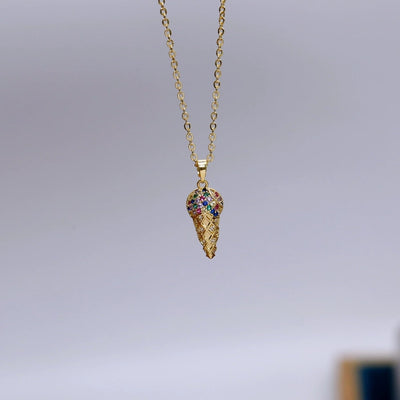 Jewelry Sweet Cone Copper Zircon 18K Gold Plated White Gold Plated Pendant Necklace