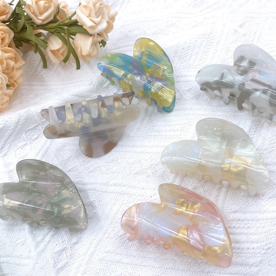 cute color block arylic handmade hair claws 1 piece