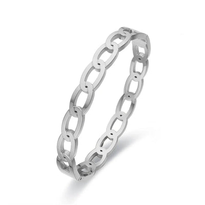 Casual Elegant Simple Style Geometric Titanium Steel Rose Gold Plated White Gold Plated Gold Plated Bangle In Bulk