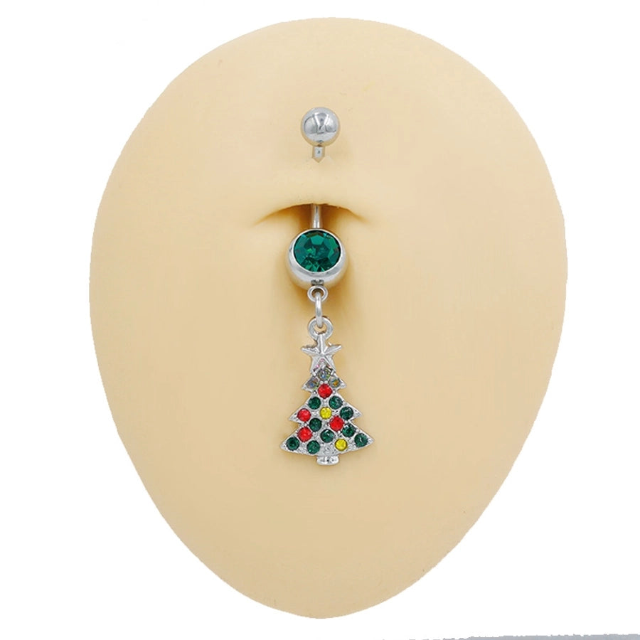 1 Piece Belly Rings Sexy Classic Style Snowflake 316 Stainless Steel  Alloy Plating Rhinestones Glass 18K Gold Plated White Gold Plated