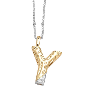 Jewelry Modern Style Simple Style letter 201 Stainless Steel Copper Zircon 18K Gold Plated Mixed Metal Inlay Pendant Necklace