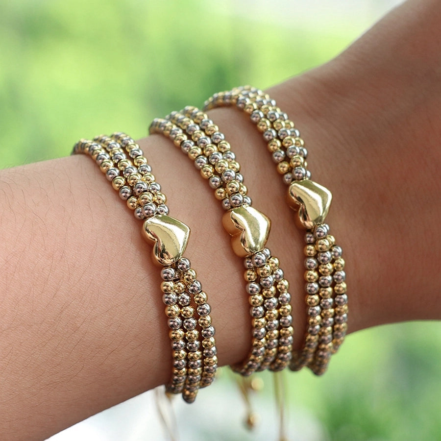 Copper Beaded Heart Shape Bracelets