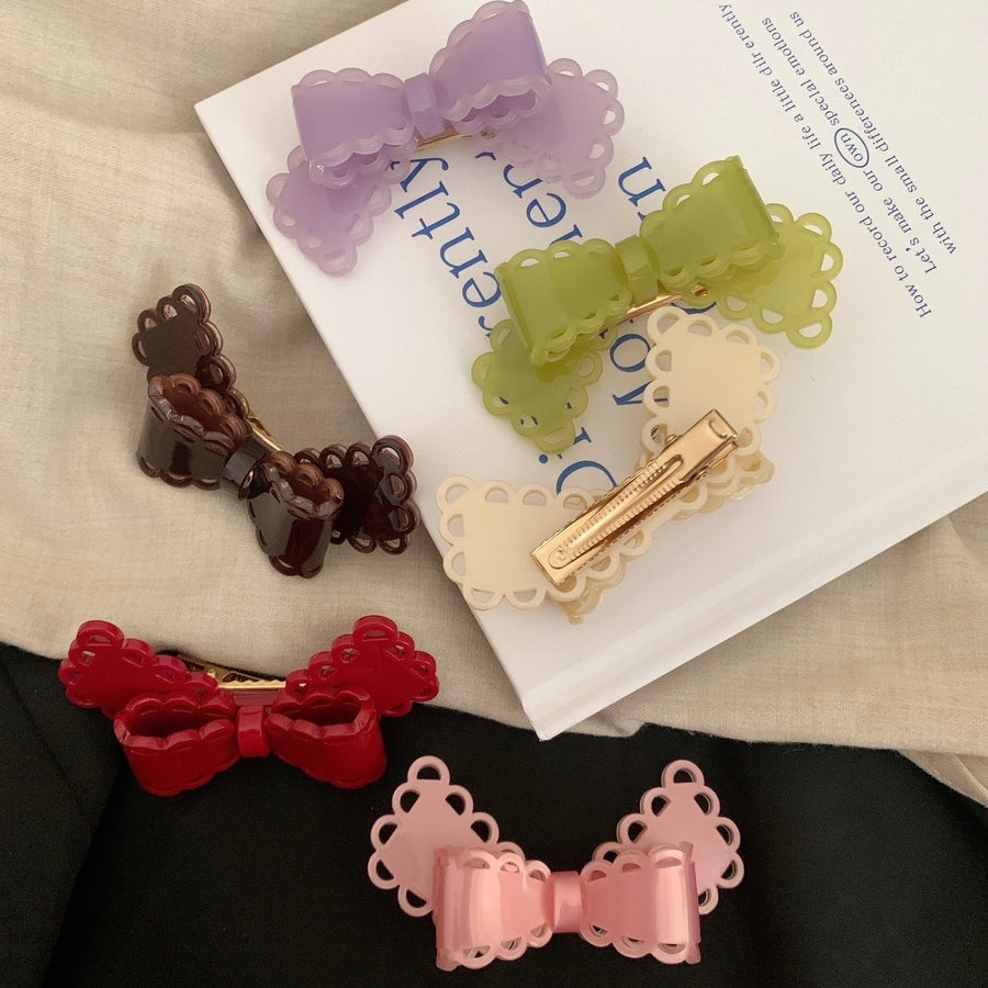 Women's Korean Style IG Style Bow Knot Acetic acid sheets Hair Clip