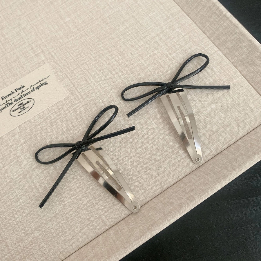 Women's Sweet Simple Style Bow Knot Leather Hair Clip Hair Band