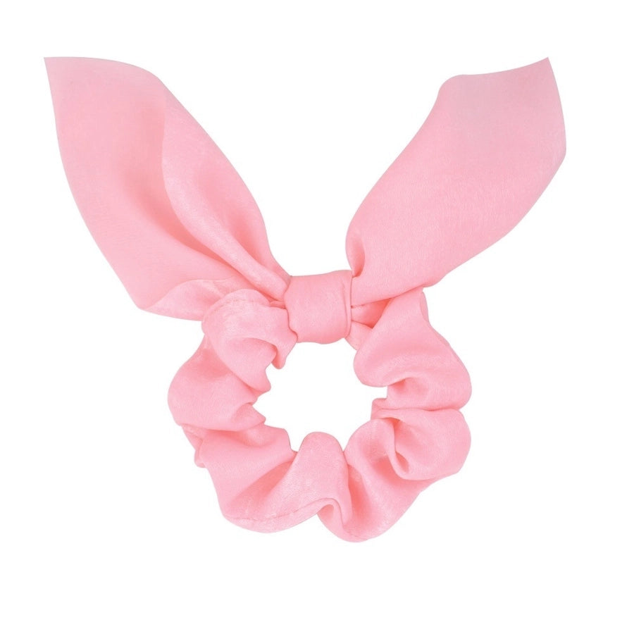 fashion simple solid color rabbit ears knot satin headdress head rope
