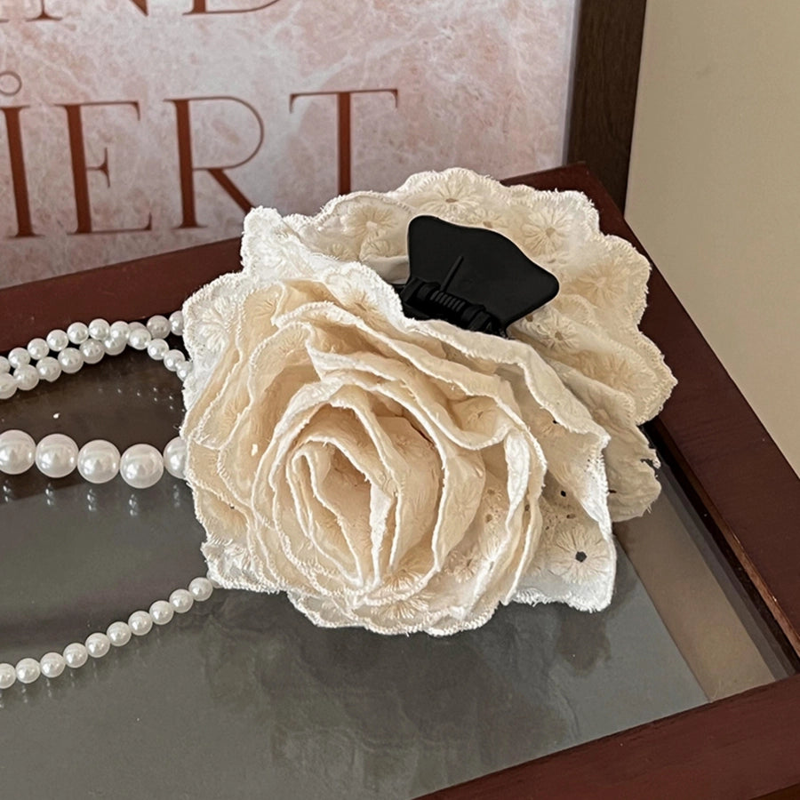 Korean style online celebrity caro rose clip female  new flower shark clip high-grade headdress Flower hairpin headdress