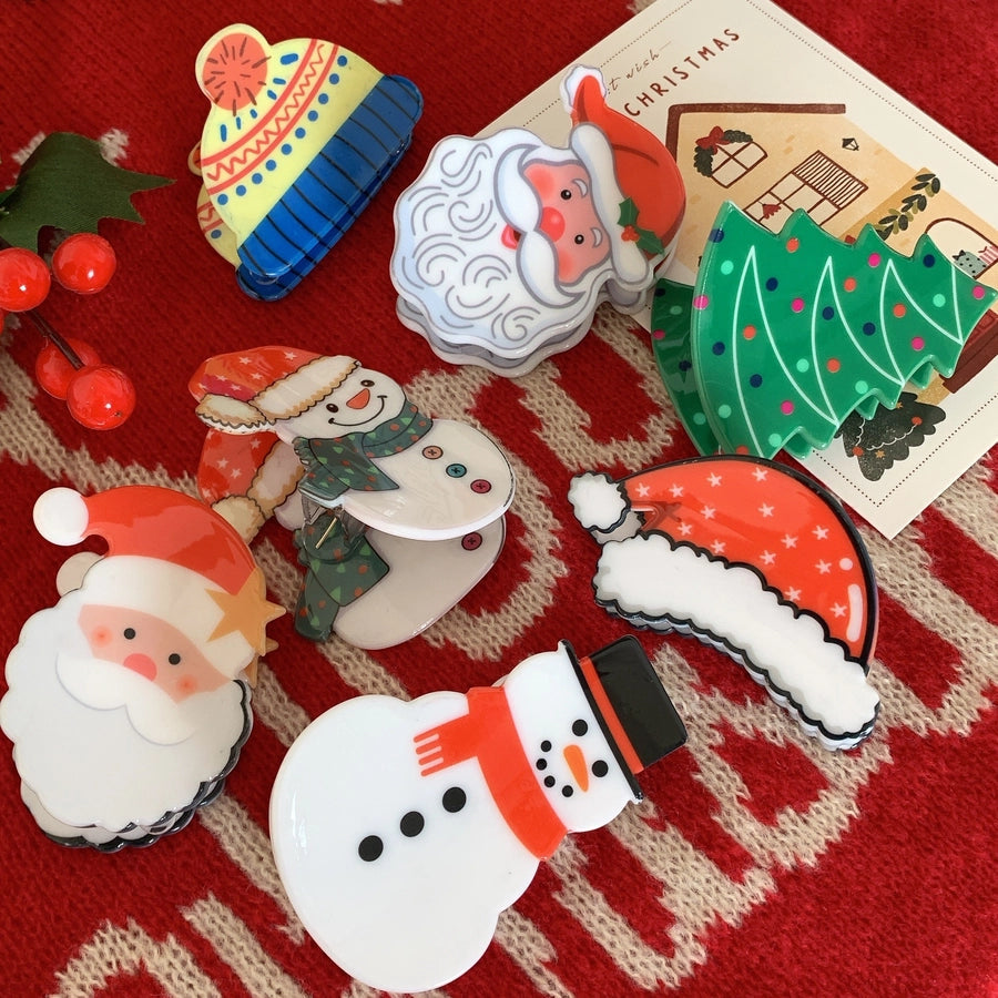 Christmas Cute Women's Christmas Hat Christmas Tree Santa Claus Arylic Hair Claws