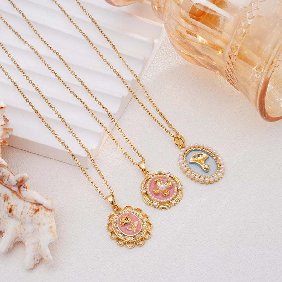 Jewelry Glam Lady Sexy Rose 304 Stainless Steel Copper Pendant Necklace