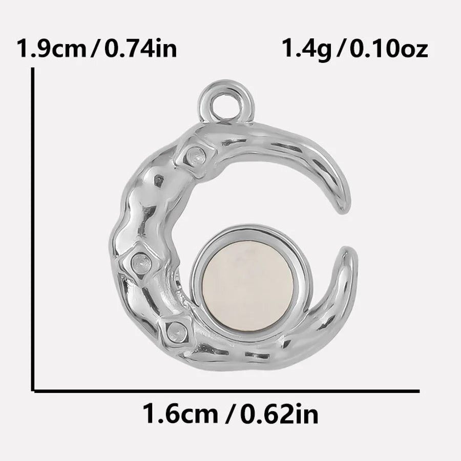 Jewelry Vintage Style Classic Style Moon 304 Stainless Steel Shell Abalone Shell 18K Gold Plated Irregular Plating Pendant Necklace