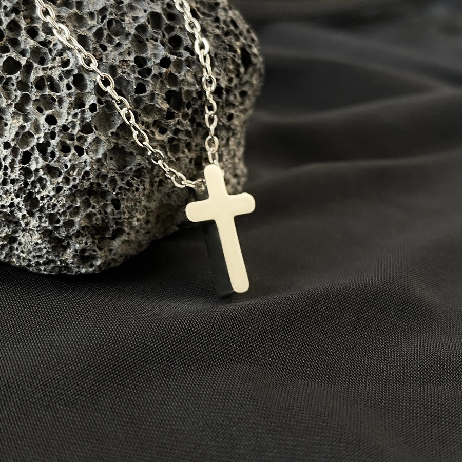 Jewelry Retro Cross Titanium Steel Pendant Necklace