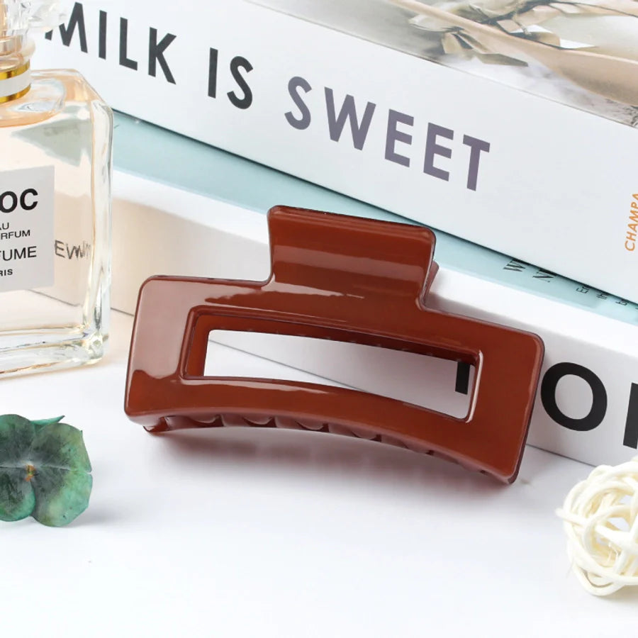 simple style rectangle arylic plating hair claws 1 piece