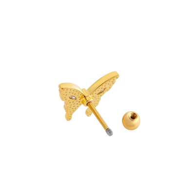 1 Piece IG Style Simple Style Korean Style Heart Shape Butterfly Bow Knot Inlay 316 Stainless Steel  Copper Zircon Ear Studs