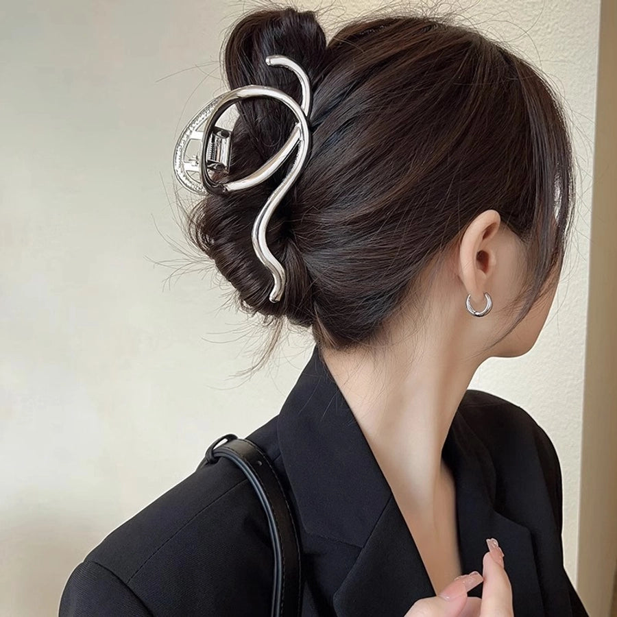 fashion flower metal plating artificial rhinestones hair claws 1 piece