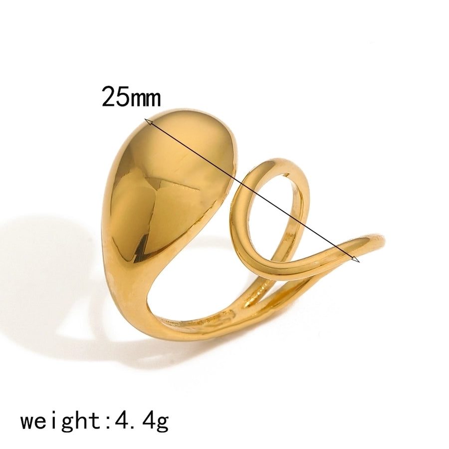 Jewelry IG Style Geometric 304 Stainless Steel 18K Gold Plated Polishing Plating Open Rings