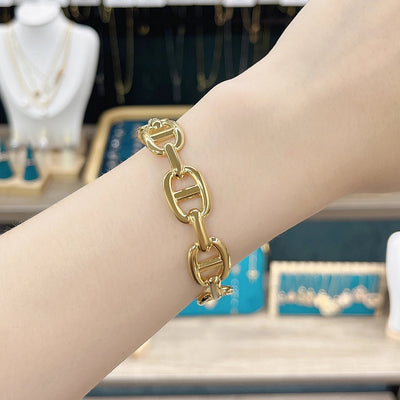 Simple Style Commute Geometric Grain 18K Gold Plated Gold Plated 304 Stainless Steel  Bangle