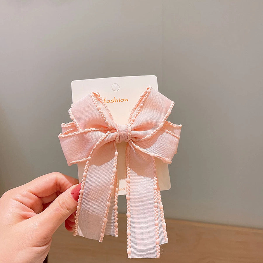 kid's elegant cute bow knot cloth ribbon hair clip