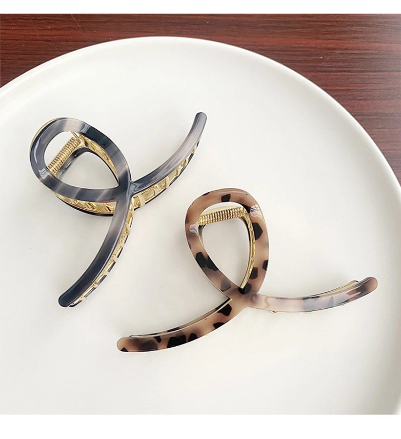 simple style color block alloy hair claws