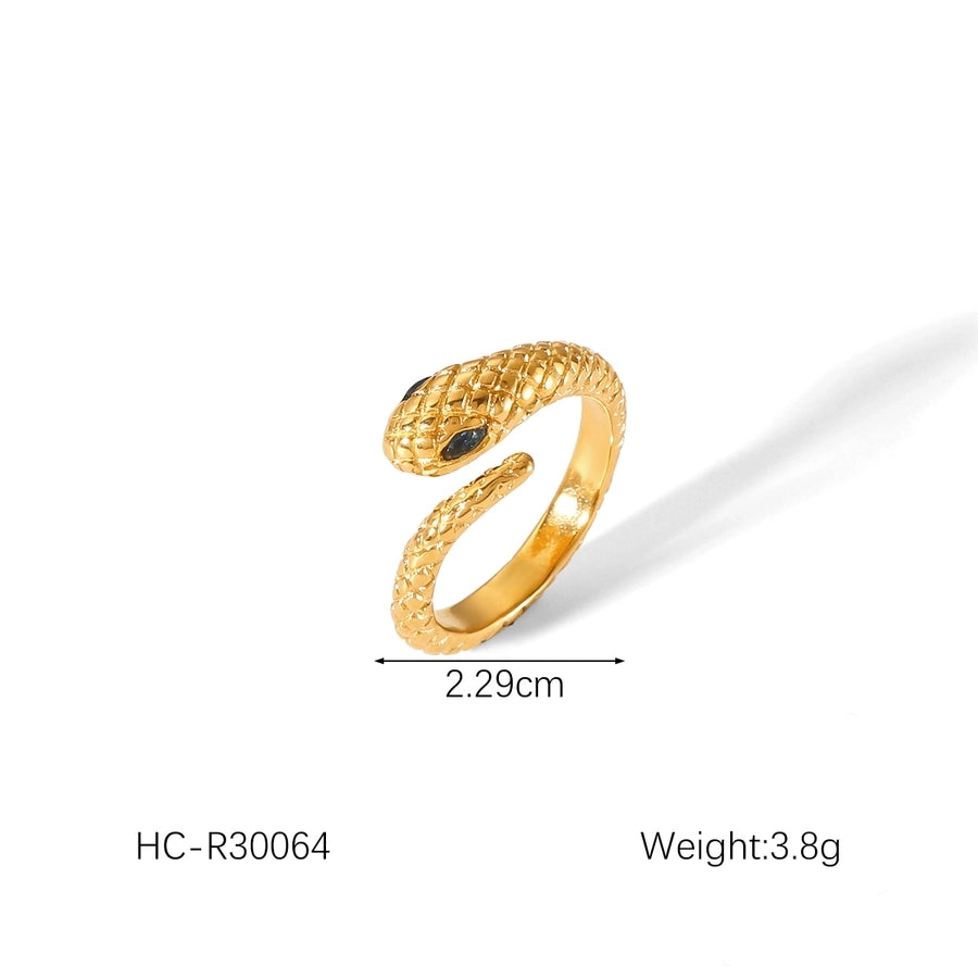 Jewelry IG Style Classic Style Irregular Geometric 304 Stainless Steel Titanium Steel 18K Gold Plated Open Rings