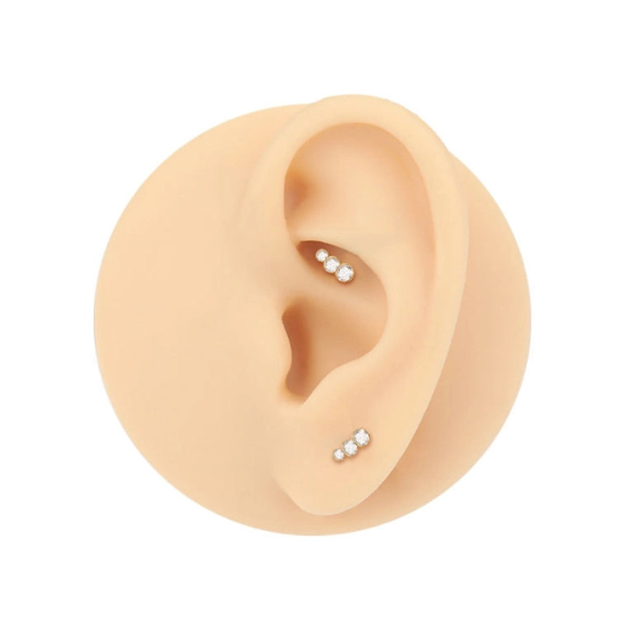 1 Piece Lip Rings Simple Style Shiny Panda Glasses Spider Pure Titanium Titanium Alloy Zircon 14K Gold Plated White Gold Plated Lip Rings Ear Cartilage Rings & Studs