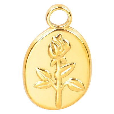 Jewelry Basic Modern Style Classic Style Flower 304 Stainless Steel 18K Gold Plated Plating Pendant Necklace
