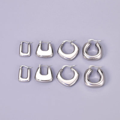 1 Pair Simple Style Geometric 304 Stainless Steel 18K Gold Plated Ear Studs