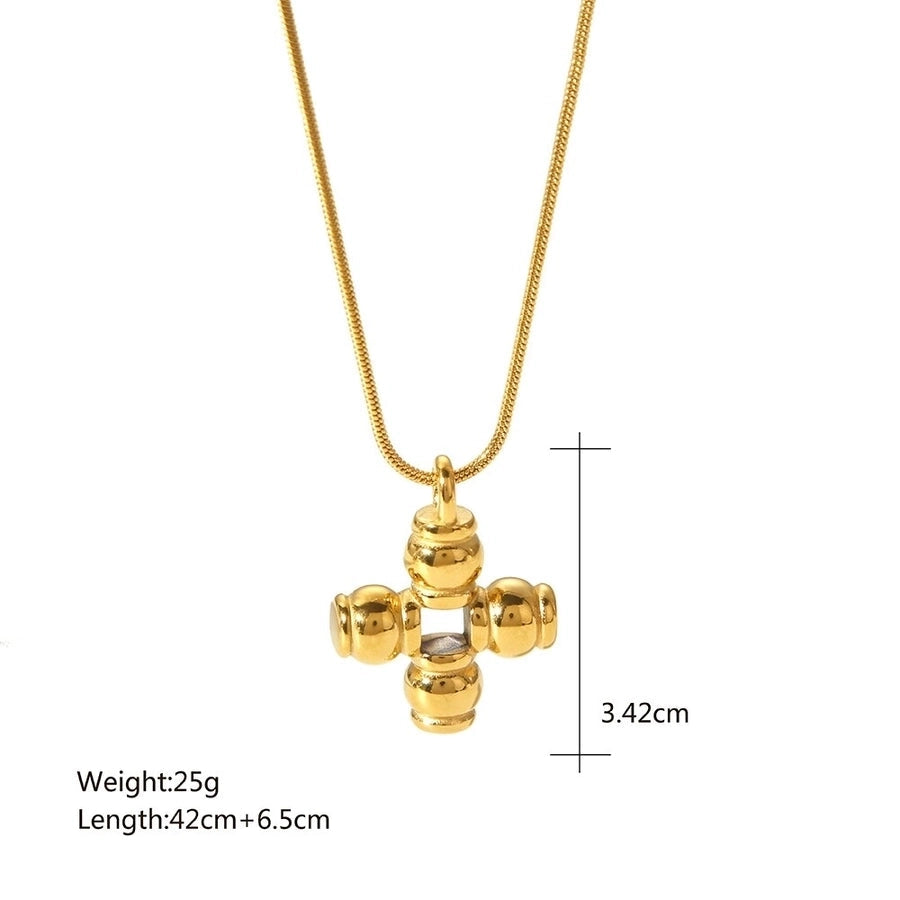 Jewelry Elegant Simple Style Cross 304 Stainless Steel 18K Gold Plated Plating Pendant Necklace