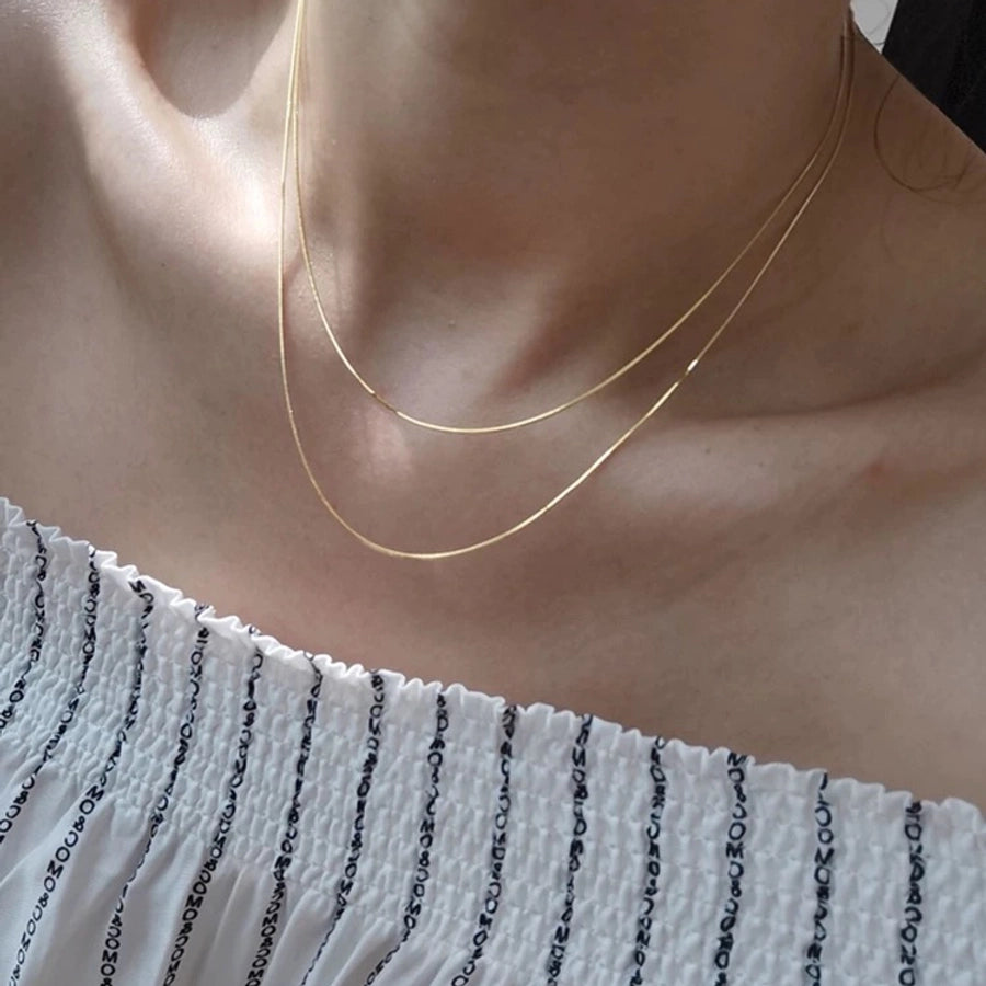 Jewelry Basic Classic Style Geometric Titanium Steel Plating Necklace