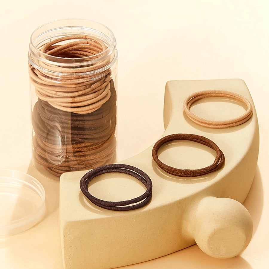 casual simple style solid color elastic band hair tie rubber band