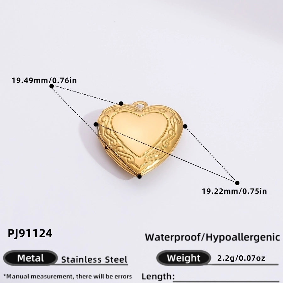 Jewelry Simple Style Classic Style Heart Shape 304 Stainless Steel Plating Pendant Necklace