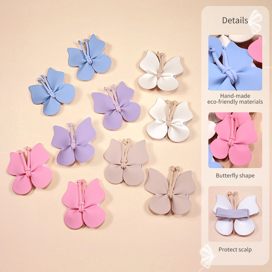 Girl'S Sweet Butterfly Pu Hair Clip