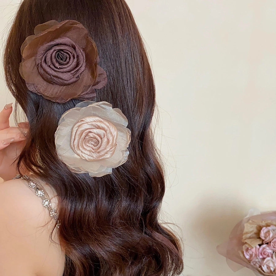 Women's Simple Style Classic Style Flower Cloth Hair Clip