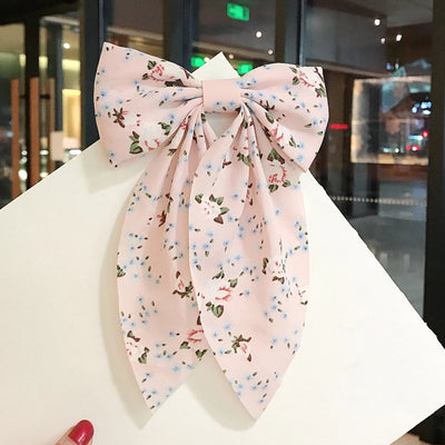 new korean  floral bow hairpin