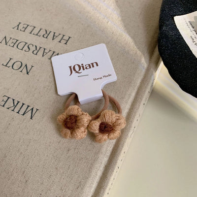 Milk Coffee New Autumn and Winter Cute Flower Hair Clip Hairpin Side Shredded Hair Bangs Clip Children's Hair String Hair Accessories Headdress for Women