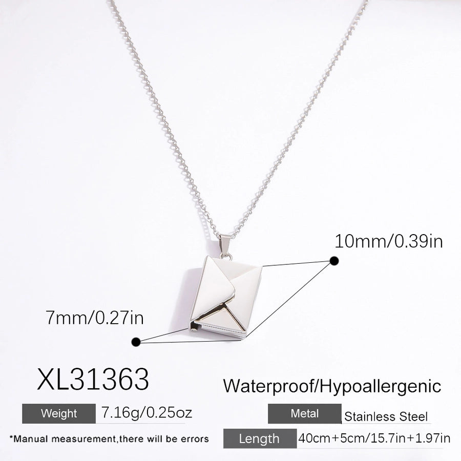 Jewelry Vintage Style Classic Style Book envelope Heart Shape Titanium Steel Plating Pendant Necklace