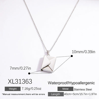 Jewelry Vintage Style Classic Style Book envelope Heart Shape Titanium Steel Plating Pendant Necklace