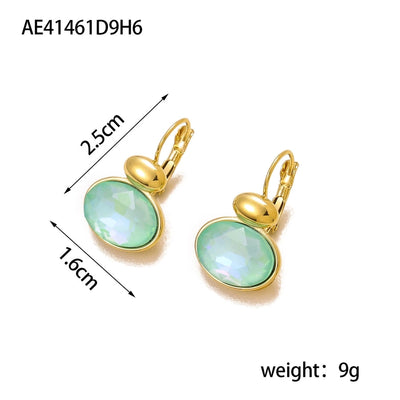 1 Pair Simple Style Geometric 304 Stainless Steel Zircon 18K Gold Plated Earrings