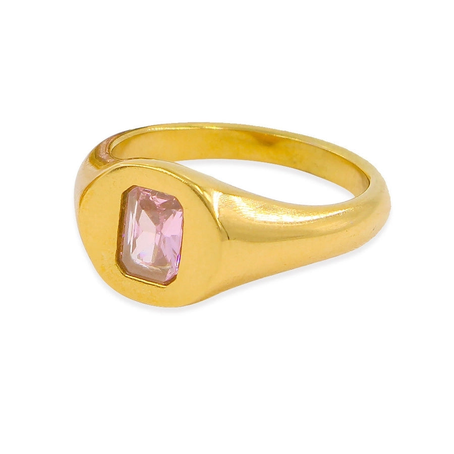 Jewelry Simple Style Geometric 304 Stainless Steel Zircon Inlay Rings