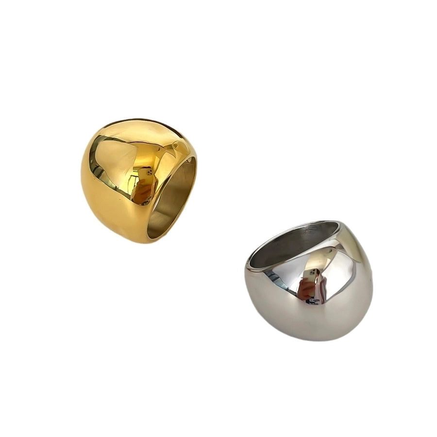 Jewelry Simple Style Streetwear Geometric 316L Stainless Steel  18K Gold Plated Rings