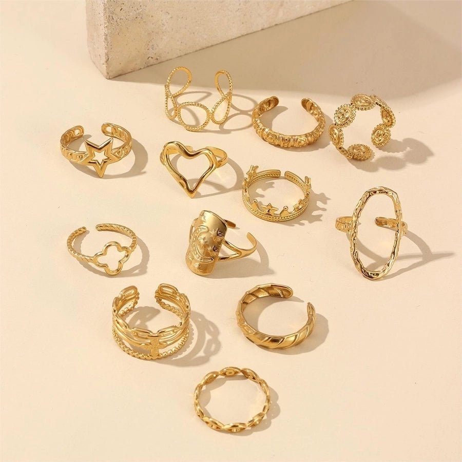 Jewelry Retro Devil's Eye Star Heart Shape 304 Stainless Steel Open Rings