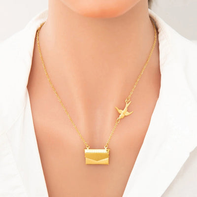 Jewelry Vintage Style Classic Style Book envelope Heart Shape Titanium Steel Plating Pendant Necklace