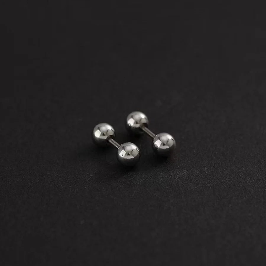 1 Pair Simple Style Round 304 Stainless Steel 18K Gold Plated Ear Studs