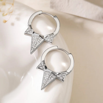1 Pair Punk Simple Style Commute Geometric Plating Inlay Copper Zircon Earrings
