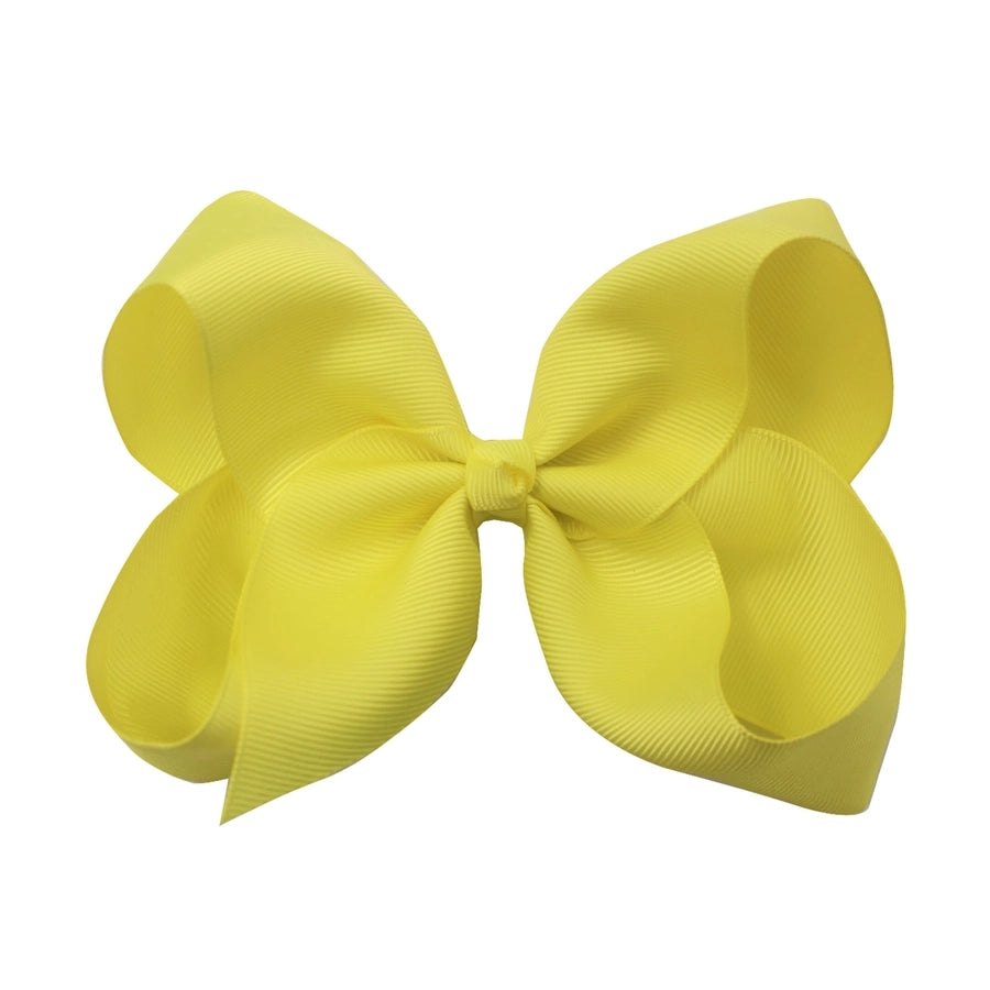 sweet simple style solid color bow knot ribbed band handmade hair clip