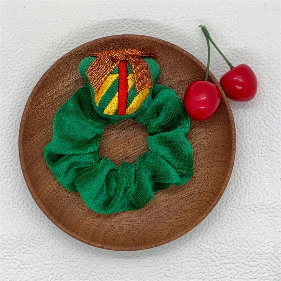 Christmas Cartoon Style Cute Women's Christmas Hat Christmas Tree Santa Claus Flannel Hair Tie